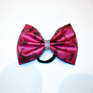 PINK CAMO Faux Leather MUSE Tailless Cheer Bow