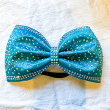 Load image into Gallery viewer, TURQUOISE Jumbo MUSE Tailless Cheer Bow