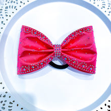 Load image into Gallery viewer, HOT PINK Satin Jumbo MUSE Tailless Cheer Bow