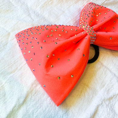 NEON CORAL Jumbo MUSE Tailless Cheer Bow