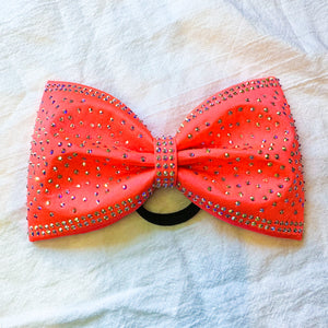 NEON CORAL Jumbo MUSE Tailless Cheer Bow