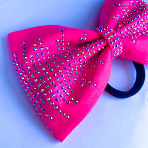 NEON PINK Jumbo MUSE Tailless Cheer Bow