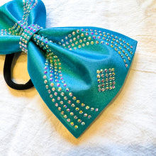 Load image into Gallery viewer, TURQUOISE Jumbo MUSE Tailless Cheer Bow