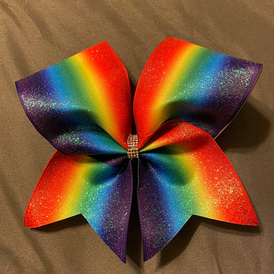 Glitter Rainbow MOXIE Cheer Bow
