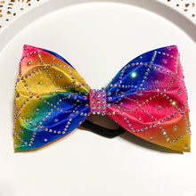 Load image into Gallery viewer, RAINBOW Jumbo MUSE Tailless Cheer Bow