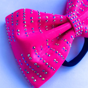 NEON PINK Jumbo MUSE Tailless Cheer Bow