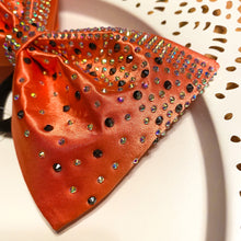 Load image into Gallery viewer, ORANGE Jumbo MUSE Tailless Cheer Bow with multi stones