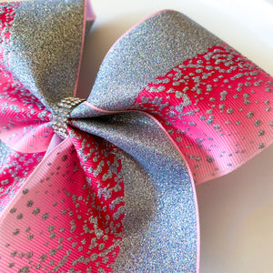 PINK Glitter Ribbon MOXIE Cheer Bow