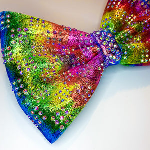 RAINBOW Velvet MUSE Tailless Cheer Bow - Checkerboard