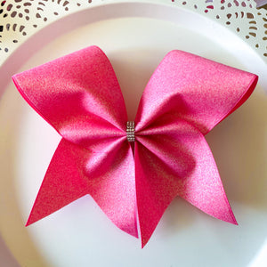 PINK Glitter Ribbon MOXIE Cheer Bow