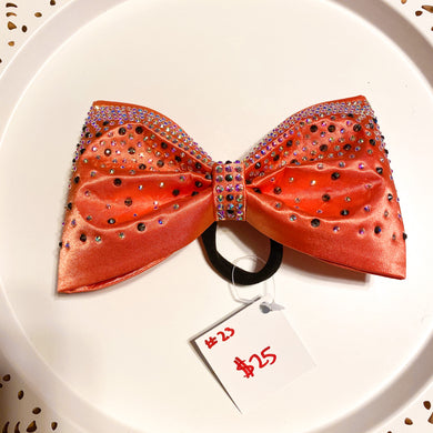 ORANGE Jumbo MUSE Tailless Cheer Bow with multi stones