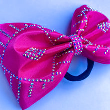 Load image into Gallery viewer, HOT PINK Jumbo MUSE Tailless Cheer Bow