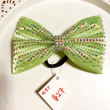 Load image into Gallery viewer, LIME GREEN Jumbo MUSE Tailless Cheer Bow