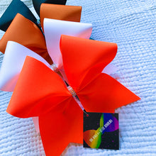 Load image into Gallery viewer, Neon Orange Ribbon MOXIE Cheer Bow