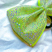 Load image into Gallery viewer, NEON YELLOW Full-Bling MUSE Tailless Cheer Bow