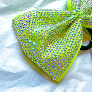 NEON YELLOW Full-Bling MUSE Tailless Cheer Bow