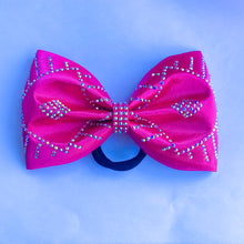 Load image into Gallery viewer, HOT PINK Jumbo MUSE Tailless Cheer Bow