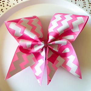 Breast Cancer Awareness Ribbon MOXIE Cheer Bows
