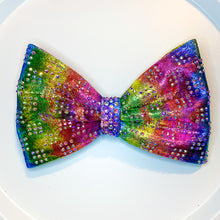 Load image into Gallery viewer, RAINBOW Velvet MUSE Tailless Cheer Bow - Checkerboard