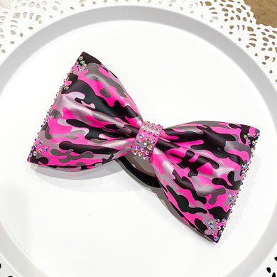 PINK Camo Jumbo MUSE Tailless Cheer Bow