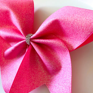 PINK Glitter Ribbon MOXIE Cheer Bow