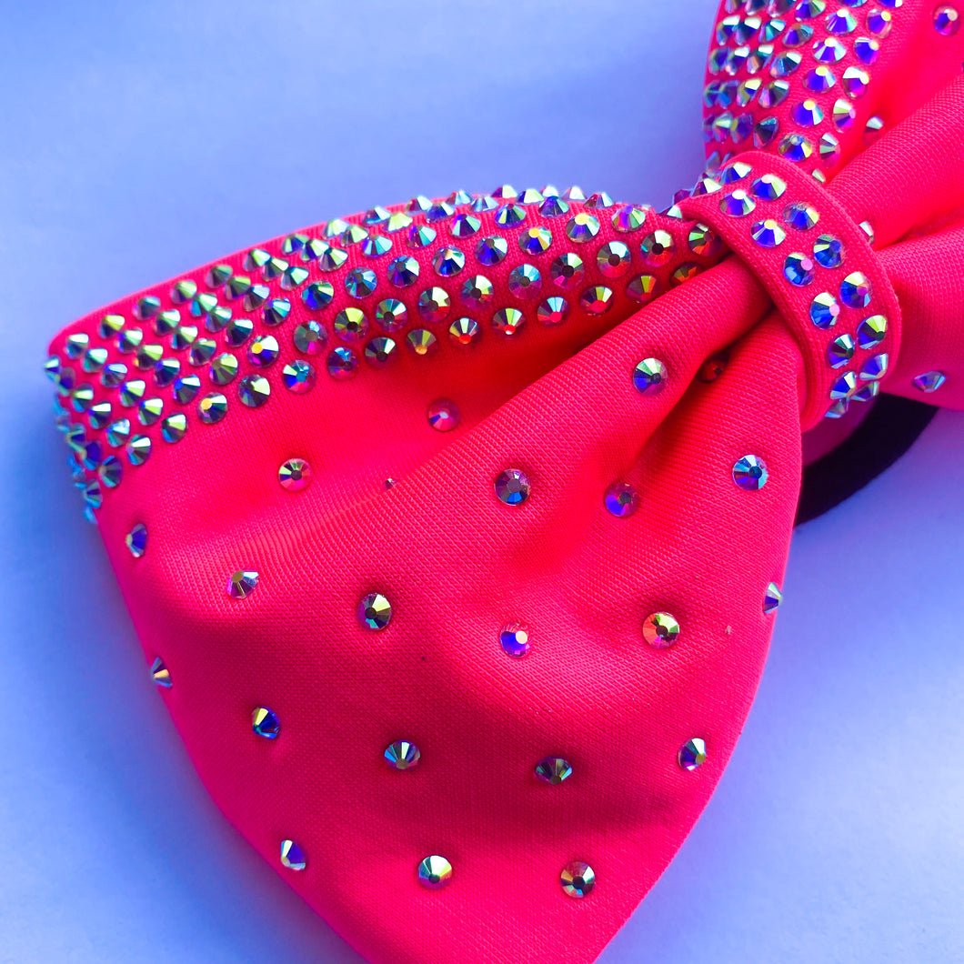 NEON PINK Jumbo MUSE Tailless Cheer Bow