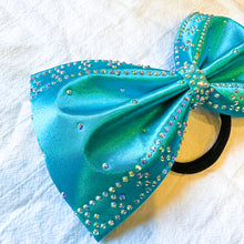 Load image into Gallery viewer, TURQUOISE Jumbo MUSE Tailless Cheer Bow