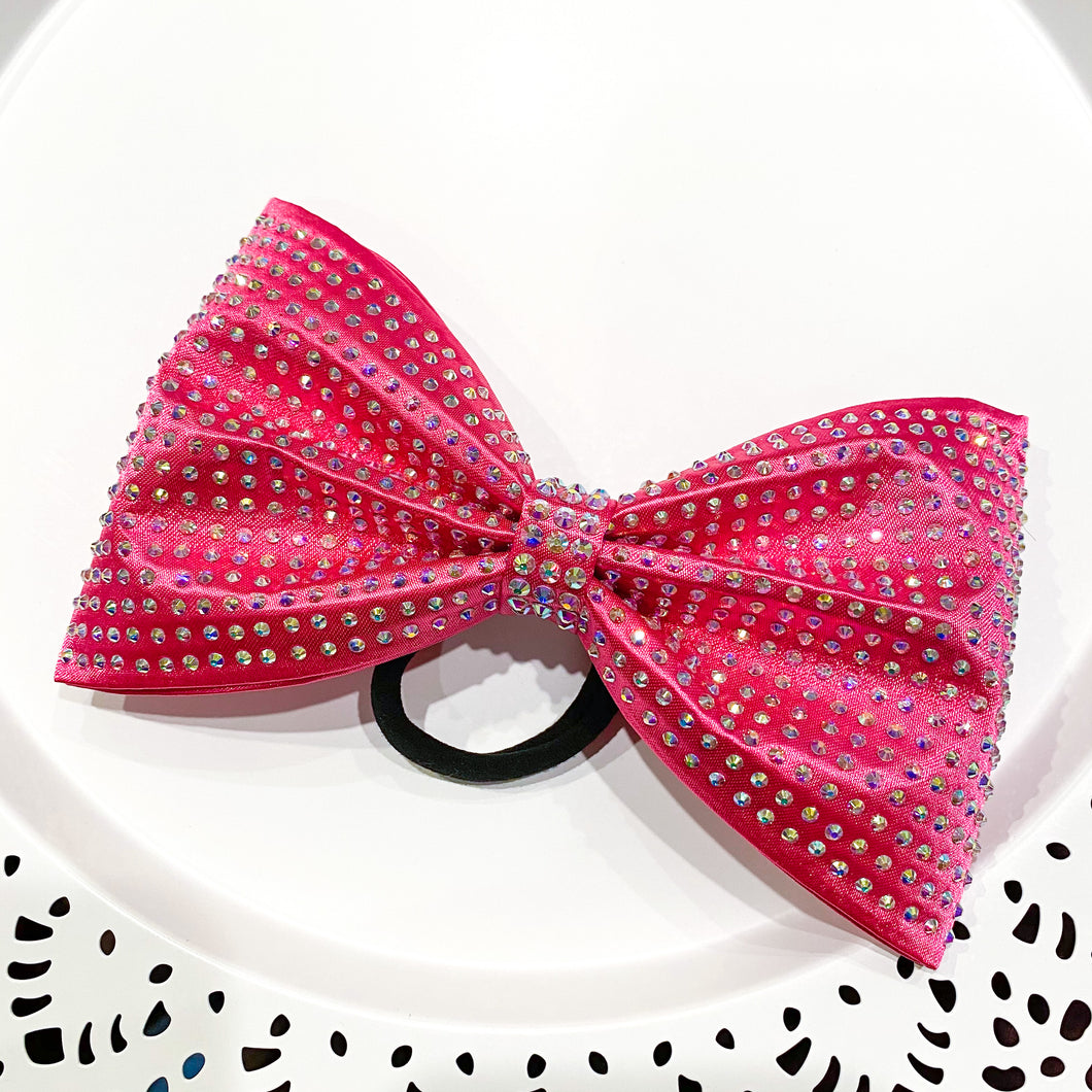 HOT PINK Satin Jumbo MUSE Tailless Cheer Bow