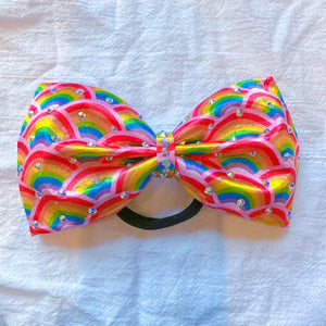 RAINBOW Print Jumbo MUSE Tailless Cheer Bow