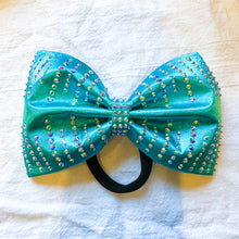 Load image into Gallery viewer, TURQUOISE Jumbo MUSE Tailless Cheer Bow