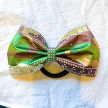 Load image into Gallery viewer, GREEN CAMO Jumbo MUSE Tailless Cheer Bow