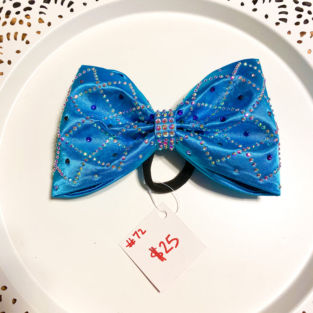 TURQUOISE Jumbo MUSE Tailless Cheer Bow