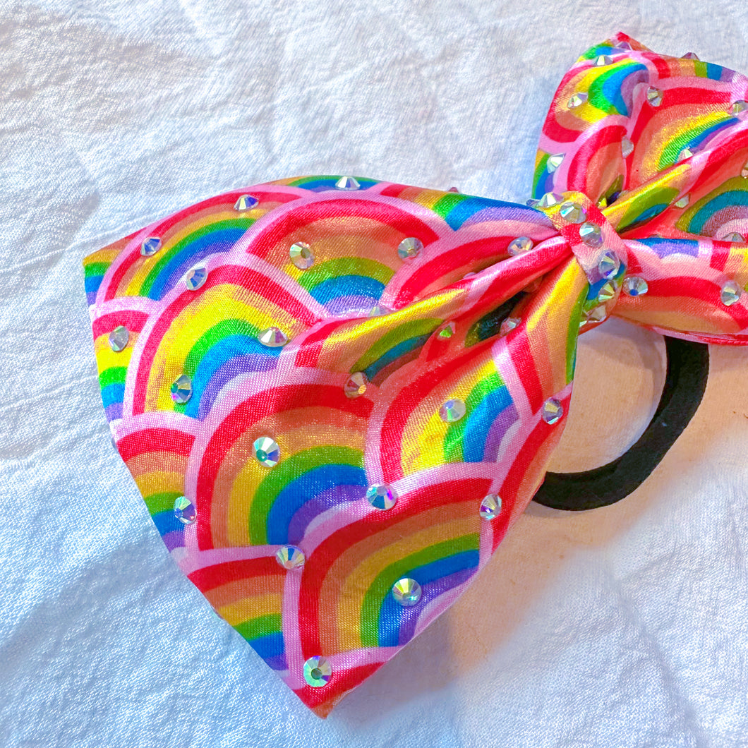 RAINBOW Print Jumbo MUSE Tailless Cheer Bow