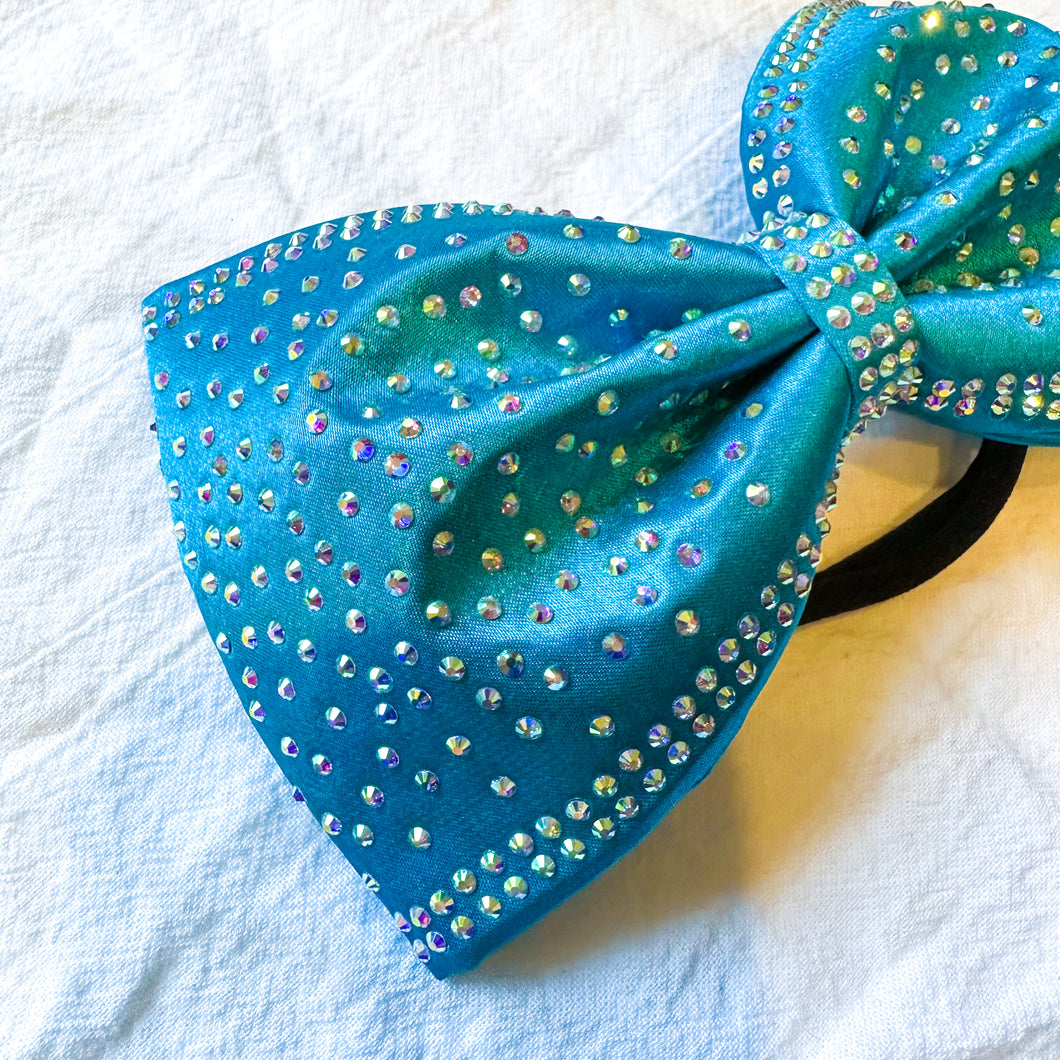 TURQUOISE Jumbo MUSE Tailless Cheer Bow