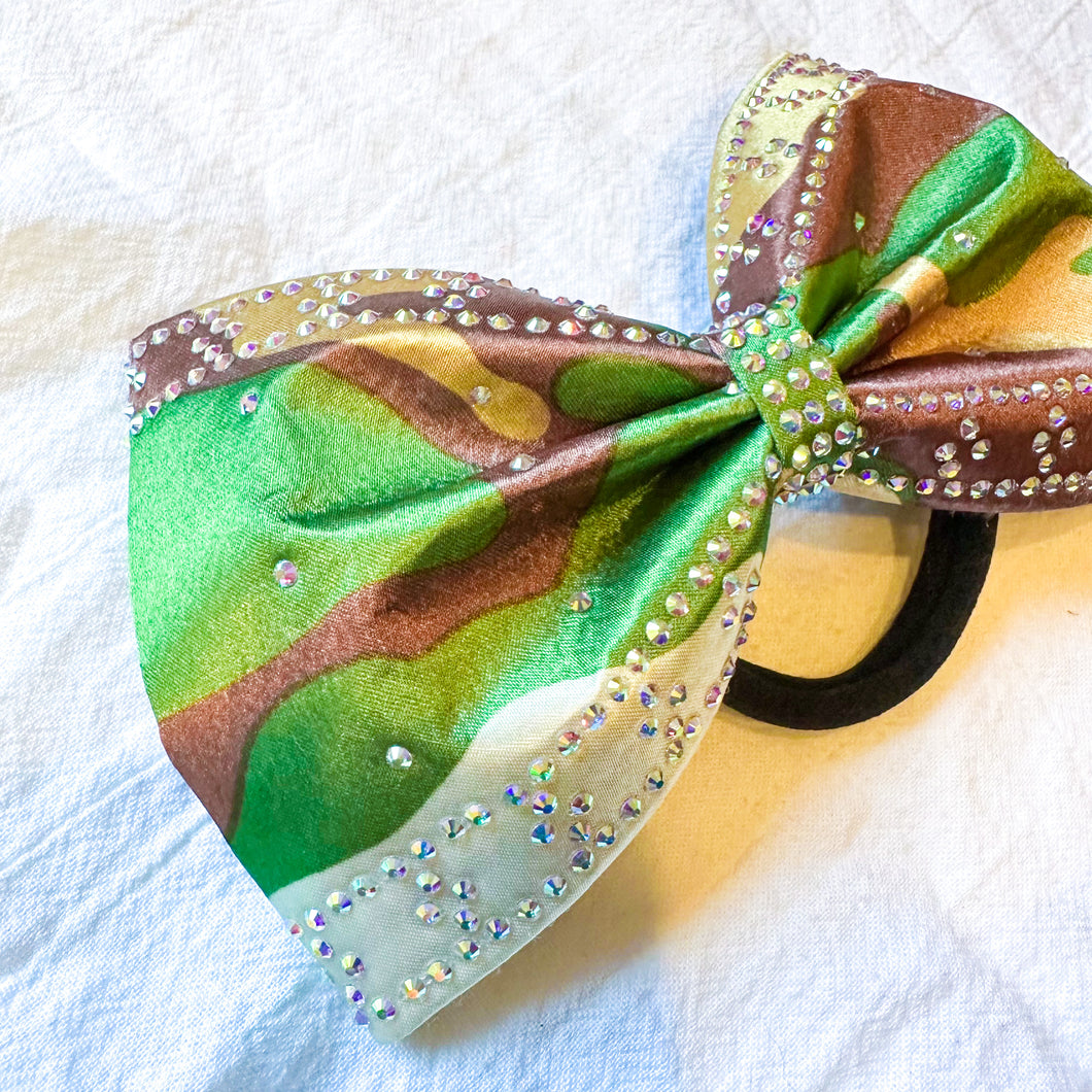 GREEN CAMO Jumbo MUSE Tailless Cheer Bow