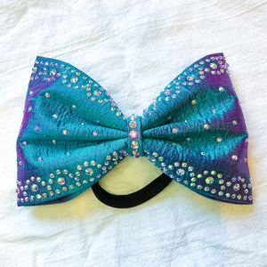 TEAL/PURPLE Shift Jumbo MUSE Tailless Cheer Bow