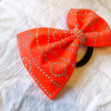 Load image into Gallery viewer, NEON SAFETY ORANGE Jumbo MUSE Tailless Cheer Bow