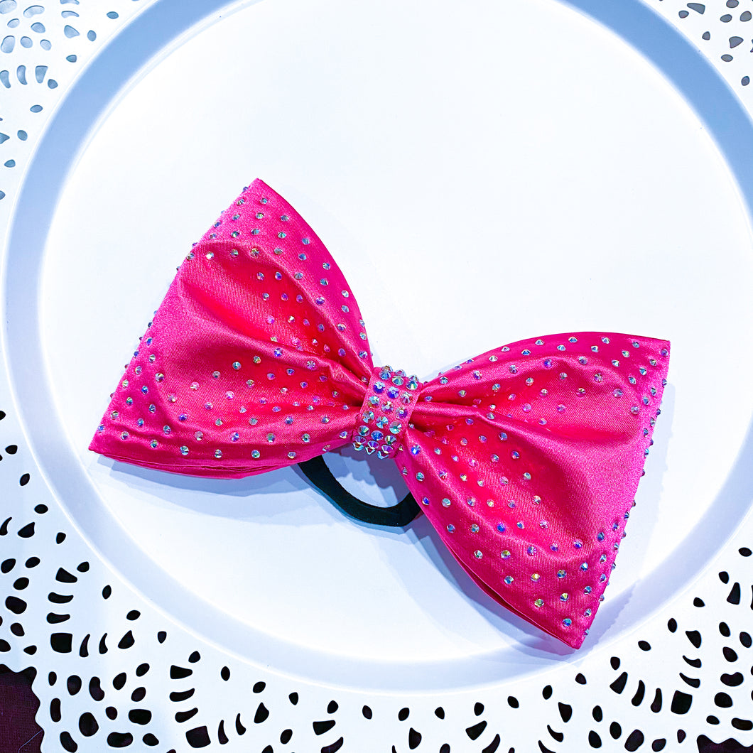 HOT PINK Satin Jumbo MUSE Tailless Cheer Bow