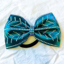 Load image into Gallery viewer, TEAL Jumbo MUSE Tailless Cheer Bow