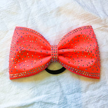 Load image into Gallery viewer, NEON CORAL Jumbo MUSE Tailless Cheer Bow