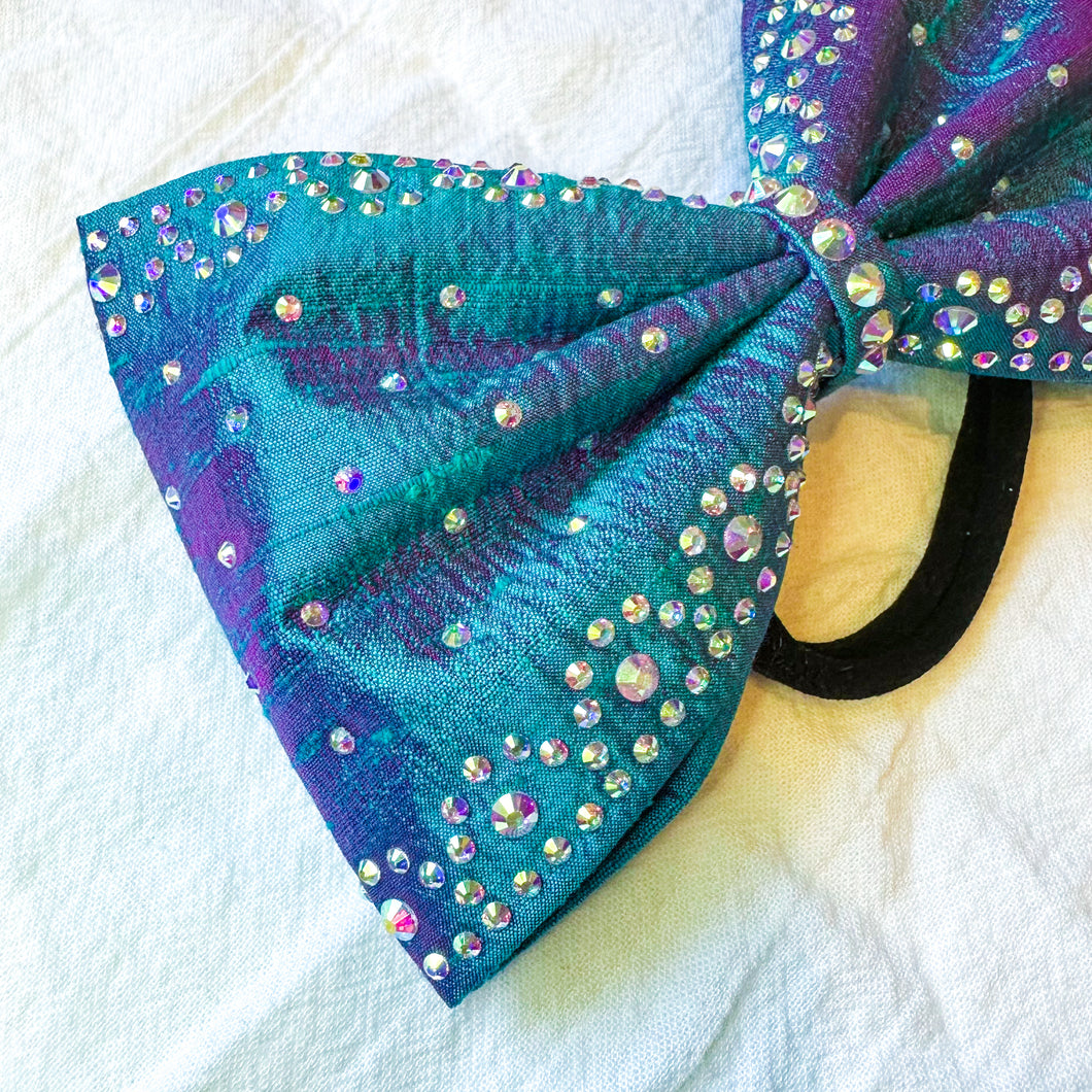 TEAL/PURPLE Shift Jumbo MUSE Tailless Cheer Bow