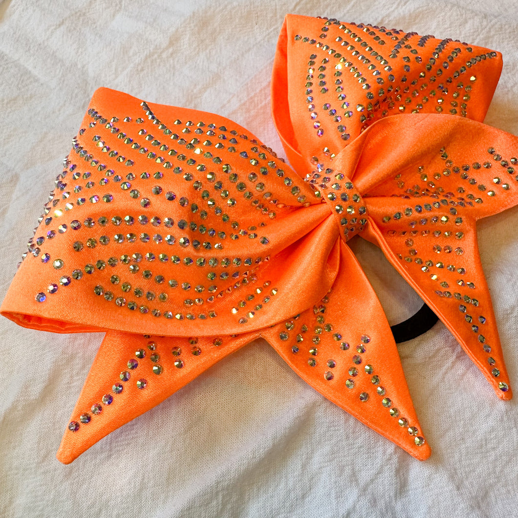 NEON ORANGE Sewn MOXIE Cheer Bow