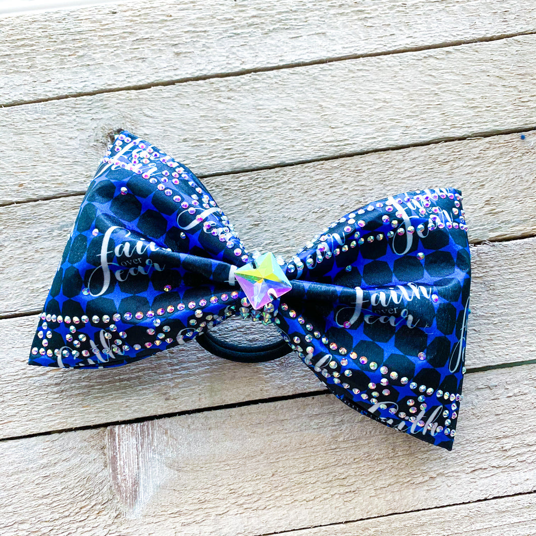 PREORDER “Faith Over Fear” Printed Jumbo MUSE Tailless Cheer Bow