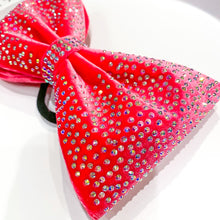 Load image into Gallery viewer, BRIGHT PINK Velvet Jumbo MUSE Tailless Cheer Bow