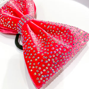 BRIGHT PINK Velvet Jumbo MUSE Tailless Cheer Bow