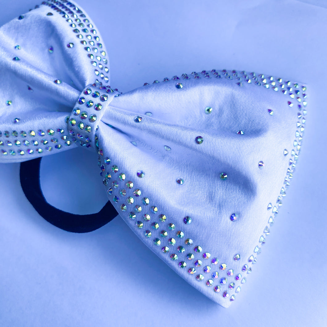 WHITE Jumbo MUSE Tailless Cheer Bow