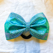 Load image into Gallery viewer, TURQUOISE Jumbo MUSE Tailless Cheer Bow