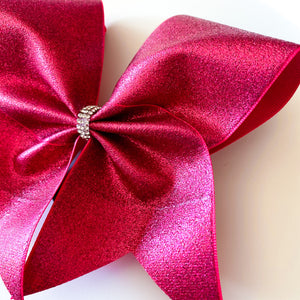 PINK Glitter Ribbon MOXIE Cheer Bow