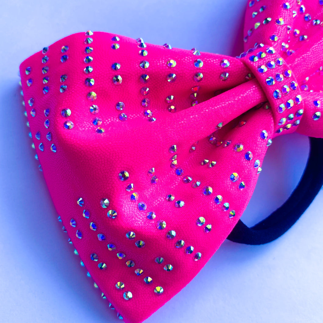 NEON PINK Jumbo MUSE Tailless Cheer Bow