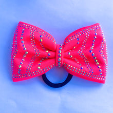 Load image into Gallery viewer, NEON PINK Jumbo MUSE Tailless Cheer Bow